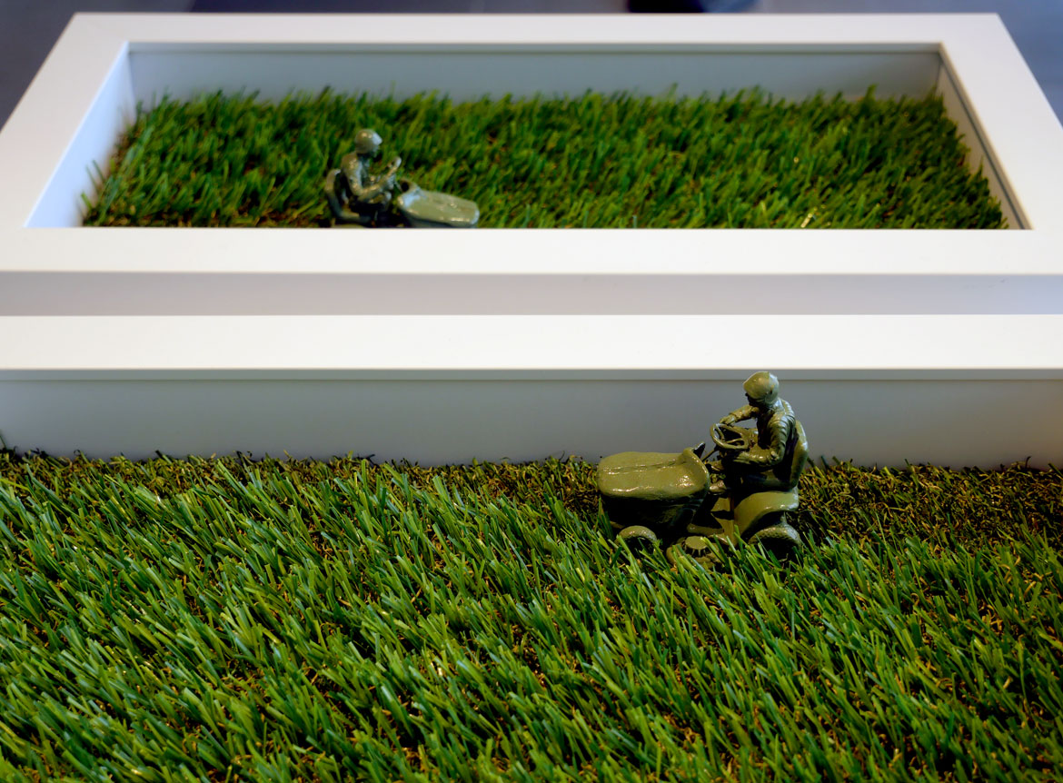 Judith Klausner, "Keeping Up With The Joneses" (detail), 2025. (Greg Cook photo)