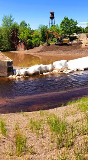 Much of the Wheelwright Dam is gone, June 9, 2026. (©Greg Cook photo)