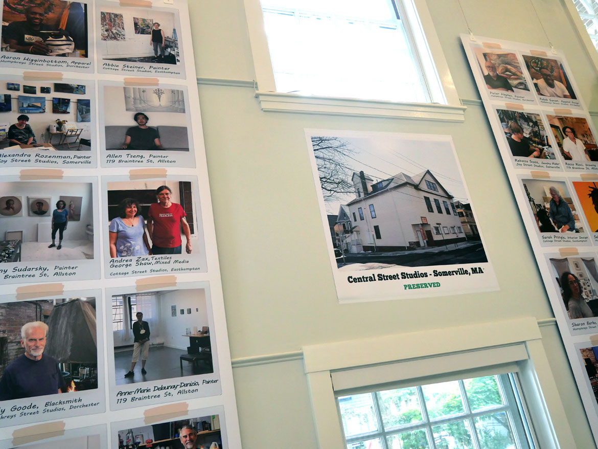“#Art Stays Here: Faces, Spaces & Places” exhibit at the Somerville Museum, August 2026. (©Greg Cook photo)