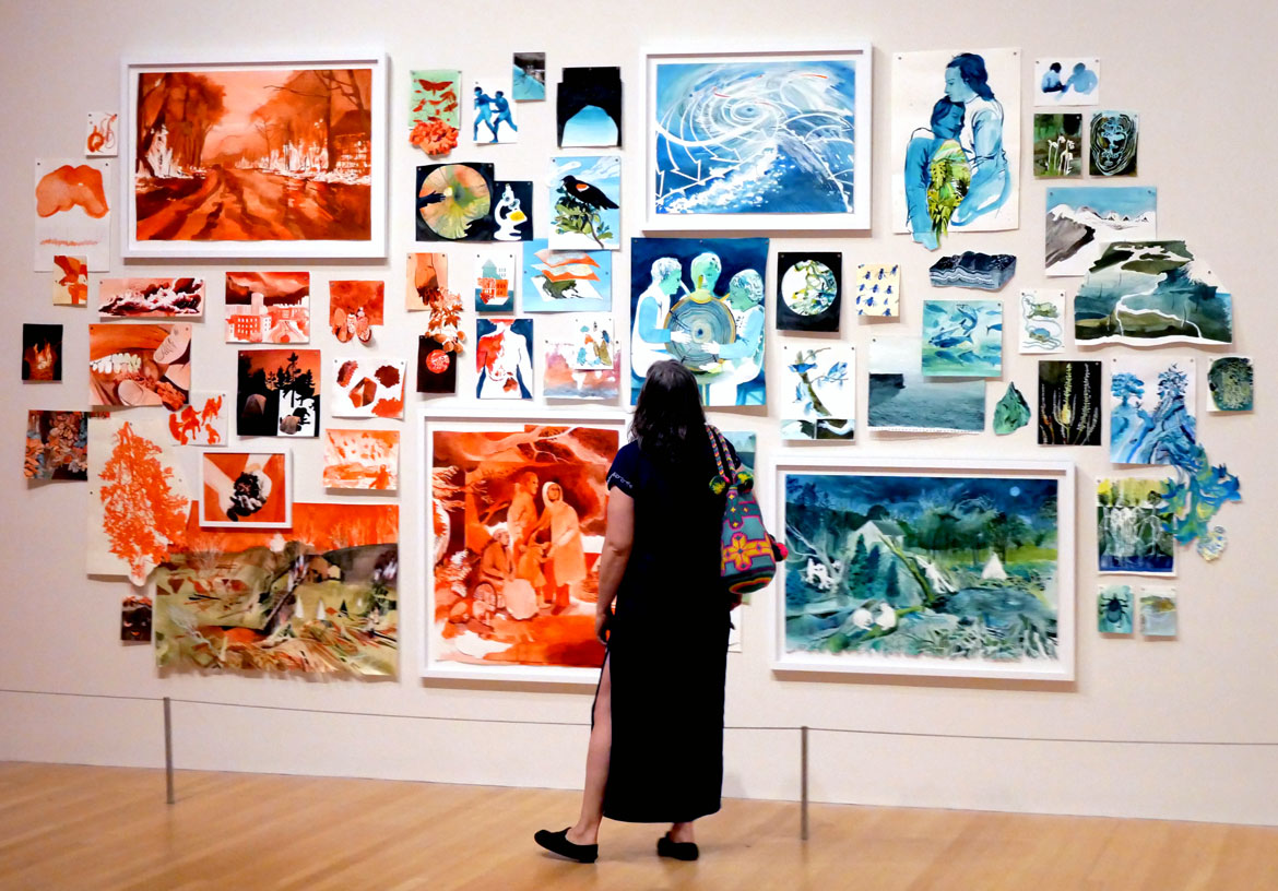 Christa Donner, "Whether Report," 2026, Mixed media on paper, dimensions variable. (Greg Cook photo)