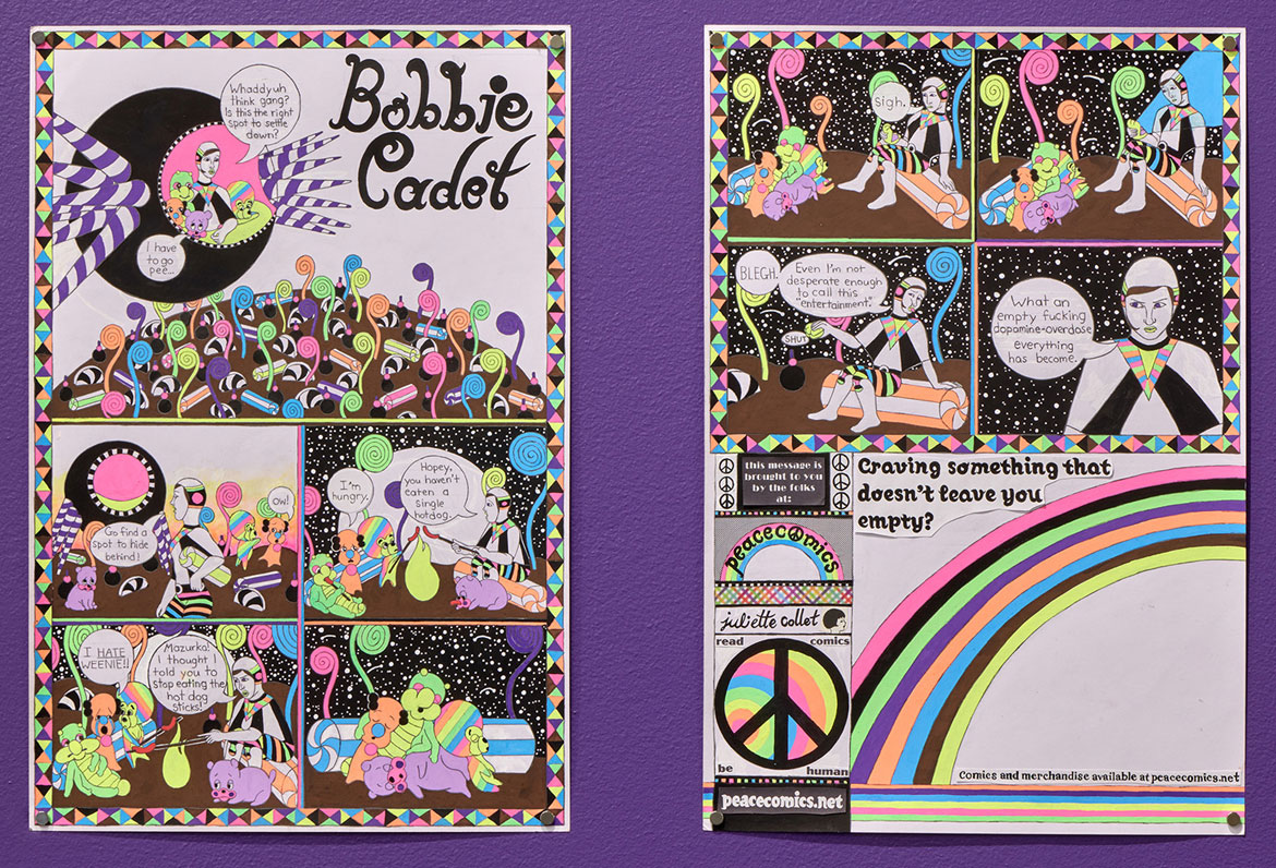Juliette Collet: "Bobbie Cadet in the Court of the Ladybugs," installation view at White Columns, New York, 2026. (Courtesy of the artist and White Columns, New York. Photo: Marc Tatti)
