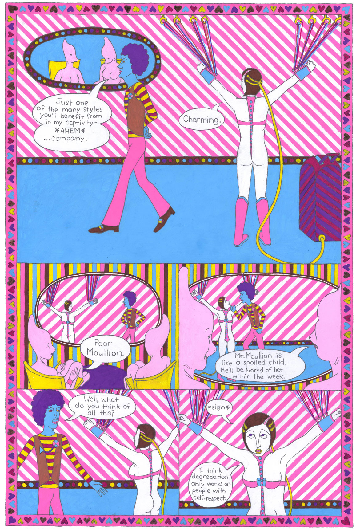 Juliette Collet: "Bobbie Cadet in the Court of the Ladybugs," Page 18, 2026, Acrylic paint and pencil on paper. (Courtesy of the artist and White Columns, New York)
