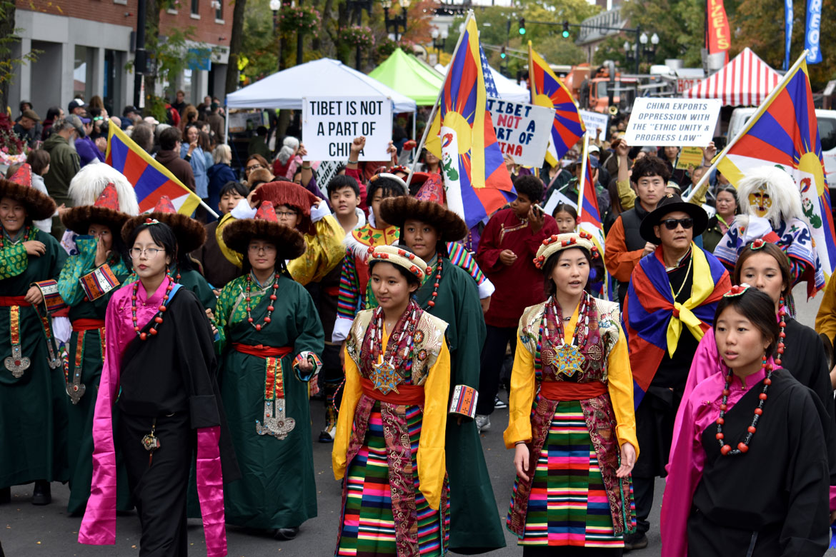 Tibetan Association of Boston in the Honk Parade, Sunday, Oct. 11, 2026. (©Greg Cook photo)