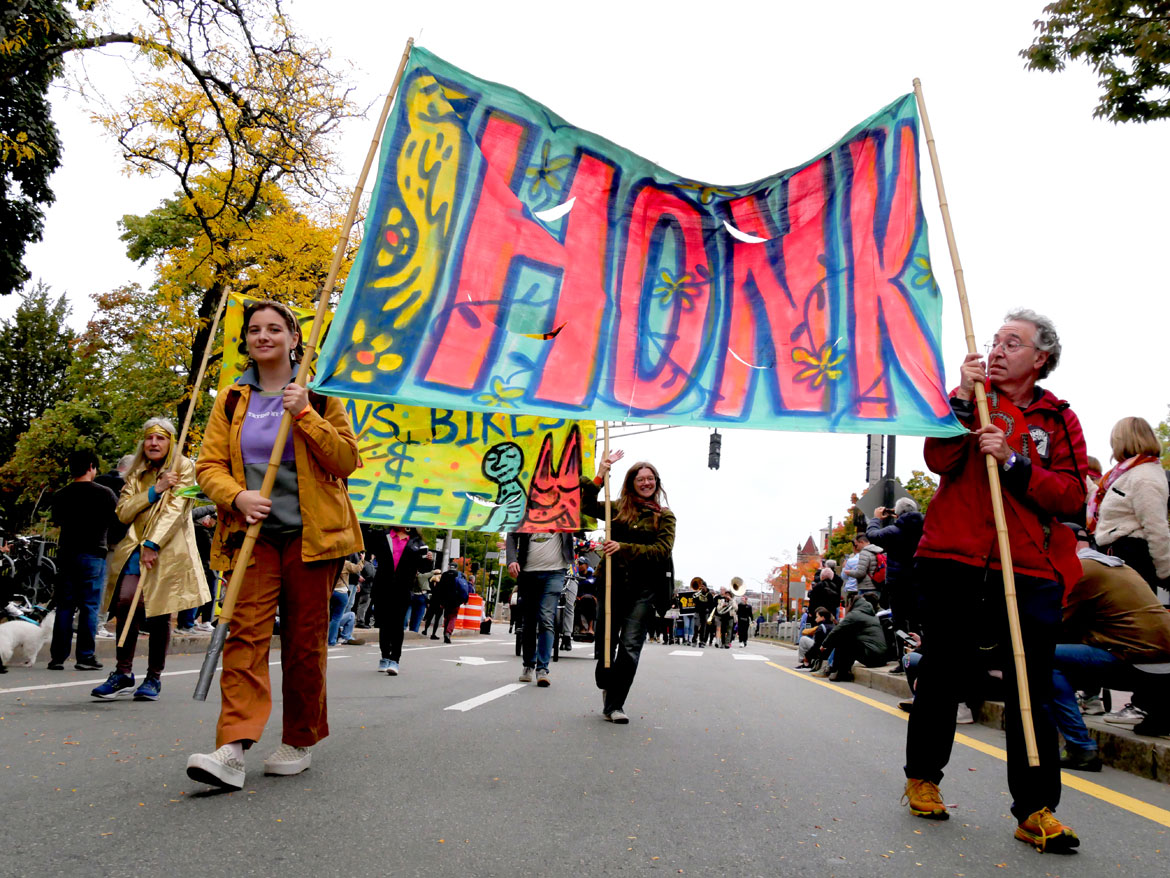 Honk Festival Parade, Sunday, Oct. 11, 2026. (©Greg Cook photo)