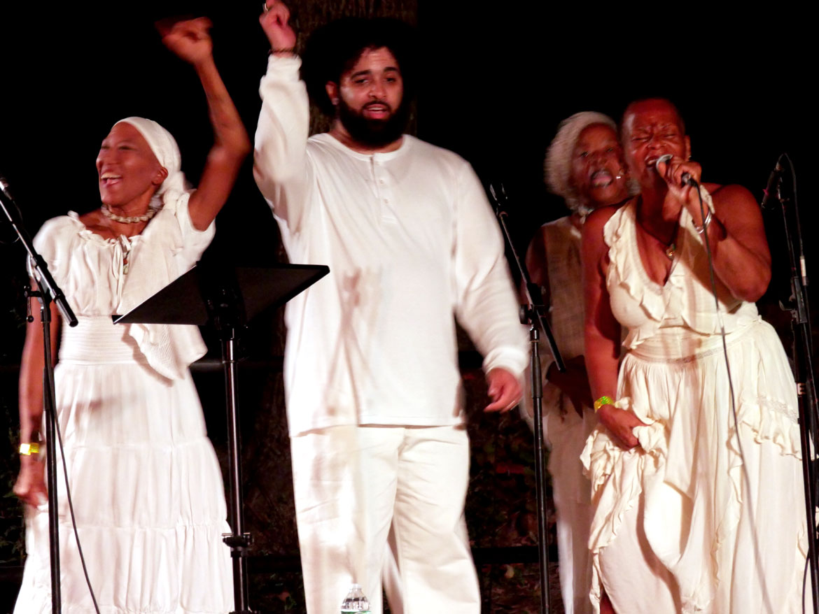 Ife Franklin's "Cabin in the Sky" at Boston's Franklin Park, Oct. 2, 2026. (©Greg Cook photo)